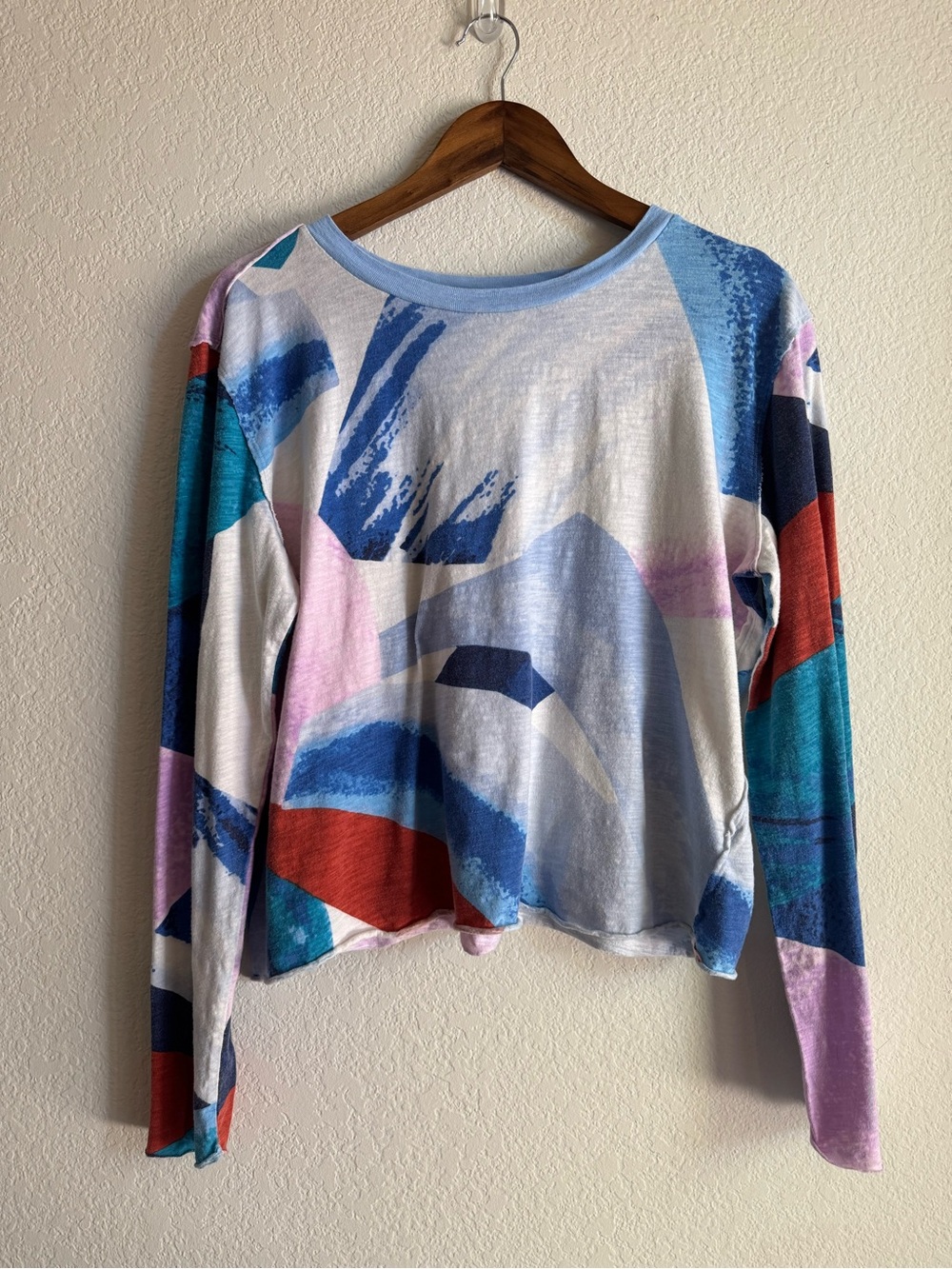 Maeve Anthropologie Abstract Print Cotton Top Large